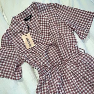 Missguided Gingham Rhomper Playsuit